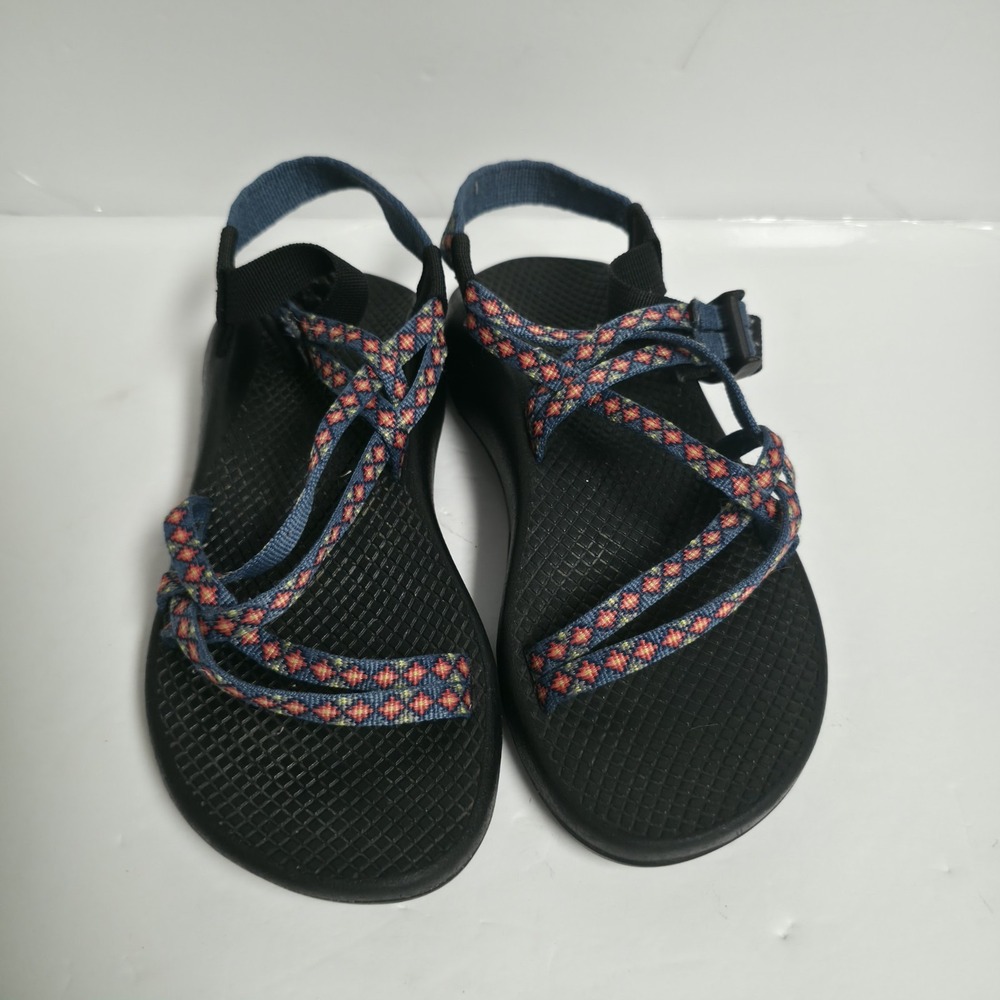 Chaco ZX1 Women's Sandals Sz 6 Double Strap Geometric Blue Red Black Athleisure